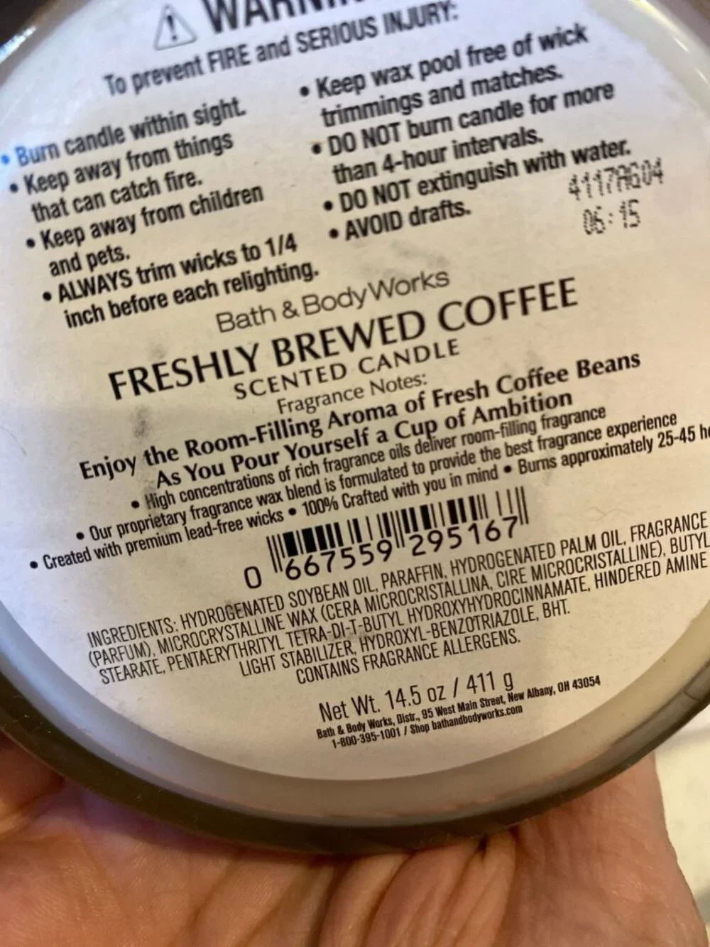 “Freshly Brewed Coffee” Bath & Body Works NEW 3 Wick Candle